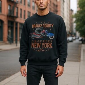 Orange County Choppers Motorcycle Sweatshirt‎ Size XL Black OCC USA Jerzees